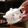 Tea Pot Suet Jade White Porcelain Household Kung Fu Tea Set Office Meeting Guests High-end Ceramic Tea Single Kettle