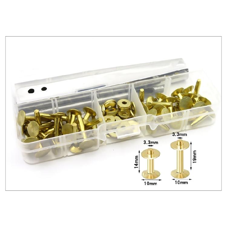 Red Copper/ Brass 0.55/0.75Inch Tubular Cap Rivets Studs for Leather Crafting