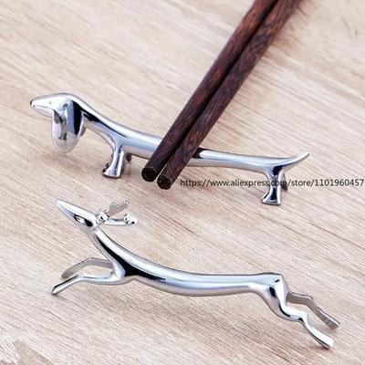 6 Pcs Puppy Chopstick Rest Ceramic Tools Zinc Alloy Rack Sculpture Delicate Stand Cutlery Organizer Practical Holder
