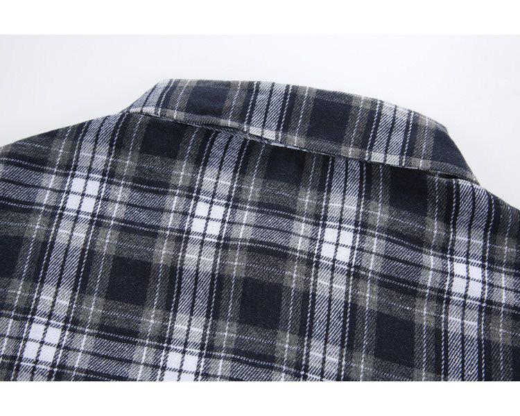 Trendy Retro Plaid Plus Size Casual Men's Short Sleeve Shirt C2175-P24