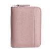 Women's Genuine Leather Zipper Card Holder - Anti-Demagnetization Multi-Slot Accordion Style