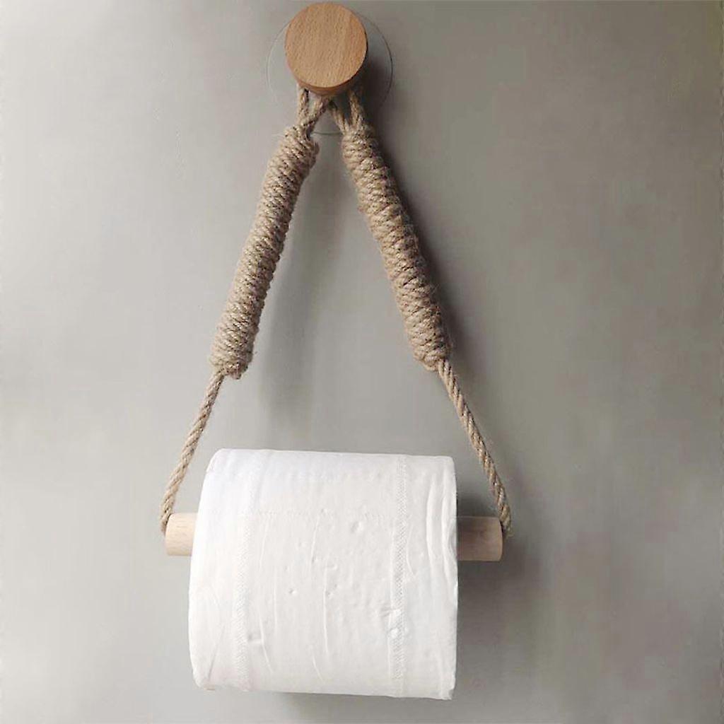 1pc Toilet Paper Holder No Drilling Toilet Paper Holder No Drilling Wooden Toilet Paper Holder Toilet Bathroom Accessories
