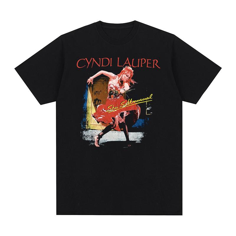 Cyndi Lauper Shes So Unusual Vintage Tshirt S Music Fun Cotton Unisex T shirt New Tee Tshirt Womens Tops
