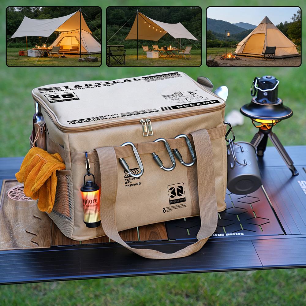 Super Large Capacity Outdoor Foldable Storage Bag Waterproof Camping Tactical Bag for Picnic Kitchenware Tools