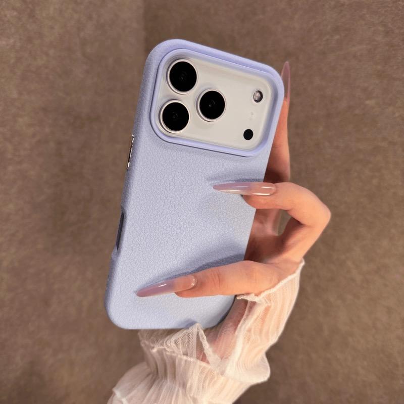 Luxury Candy Color Leather Matte Phone Case For iPhone 11 12 13 14 15 16 17 Pro Max Plus Air Shockproof Bumper Back Cases Cover