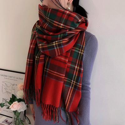 Damenmode Schal im schottischen Stil Tartan Warm Kariert Weich Lang Wickelschal Stola Weihnachten Valentinstag Für Freundin Ehefrau Mutter