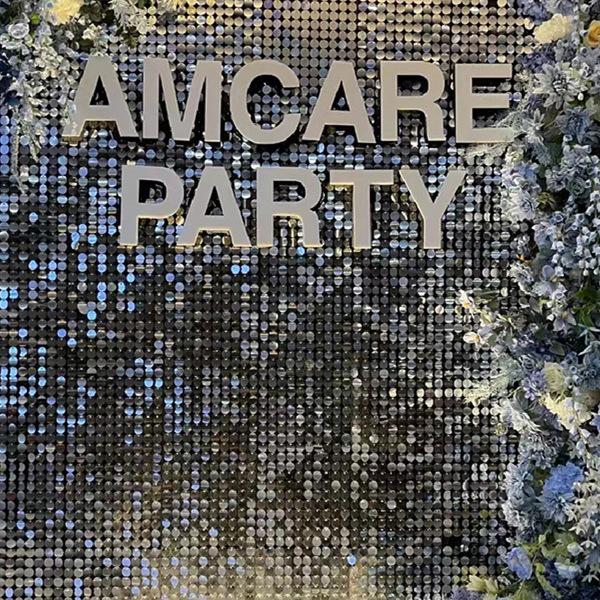 Radiant Sparkling Circular Sequin Mirror Curtain Wall for Wedding and Party Decor