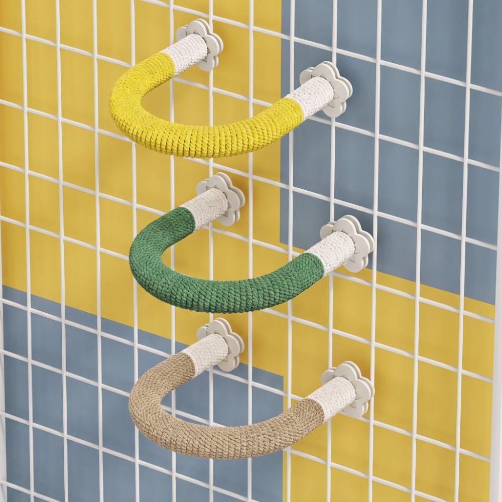 Bite-Resisting Parrot Rope Perch U-shape Hanging Parrot Biting Rod Bird Grinding Stand  Sun Conures
