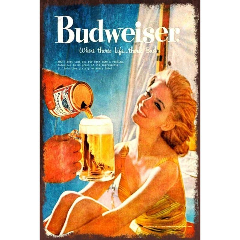 Retro Beer Metal Wall Art 20x30cm