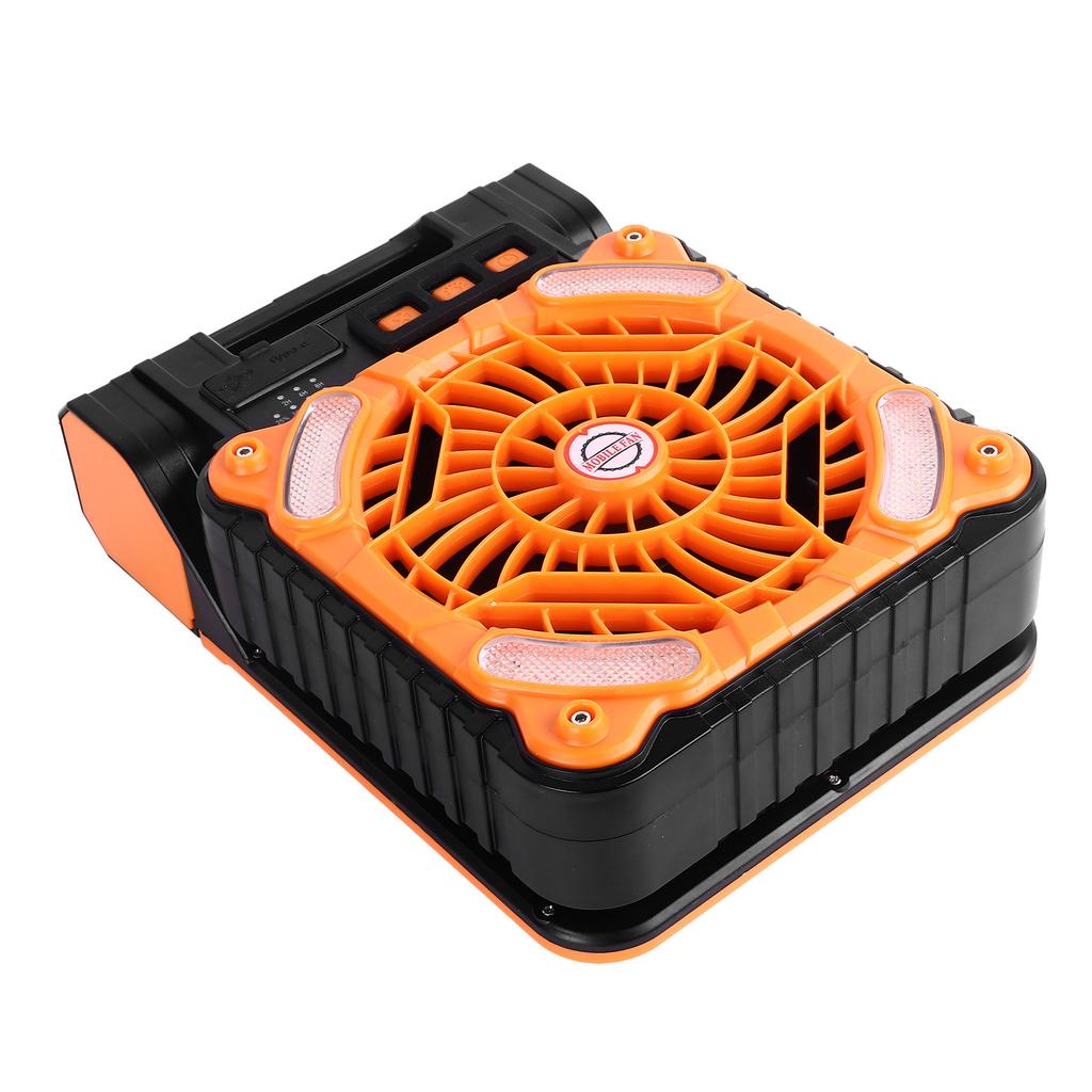 Solar Fan 5200MAH Type C Charging 4 Speed   Brushless Motor 4.5mCelsiuss Low Noise LED Timer Solar Camping Fan for Fishing Outdoor Activities