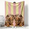 Cute Dachshund Puppy Pattern Flannel Printed Blanket Suitable for All Seasons Suitable for Living Room Office Sofa and Travel