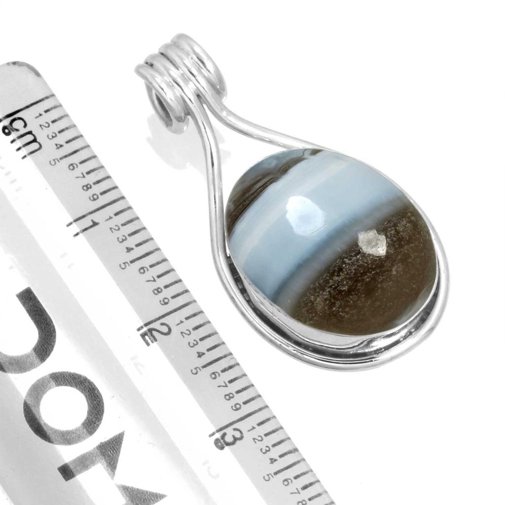 925 Sterling Silver Pendant Women Gemstone Handmade Jewelry Easter Gift Amazonite Angelite Blue Opal Botswana Agate Mohave Azurite Chrysocolla Fashion