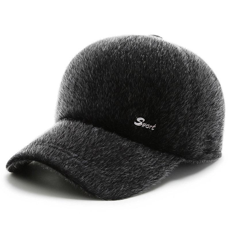 

Winter Woolen Dad Hat Middle Aged Elderly Thickened Warm Ear Protection Baeball Cap For Old And Grandpa Dad Hat Adjustable