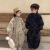 Winter Children's Korean Edition Full Print Zipper Thickened Warmth Set