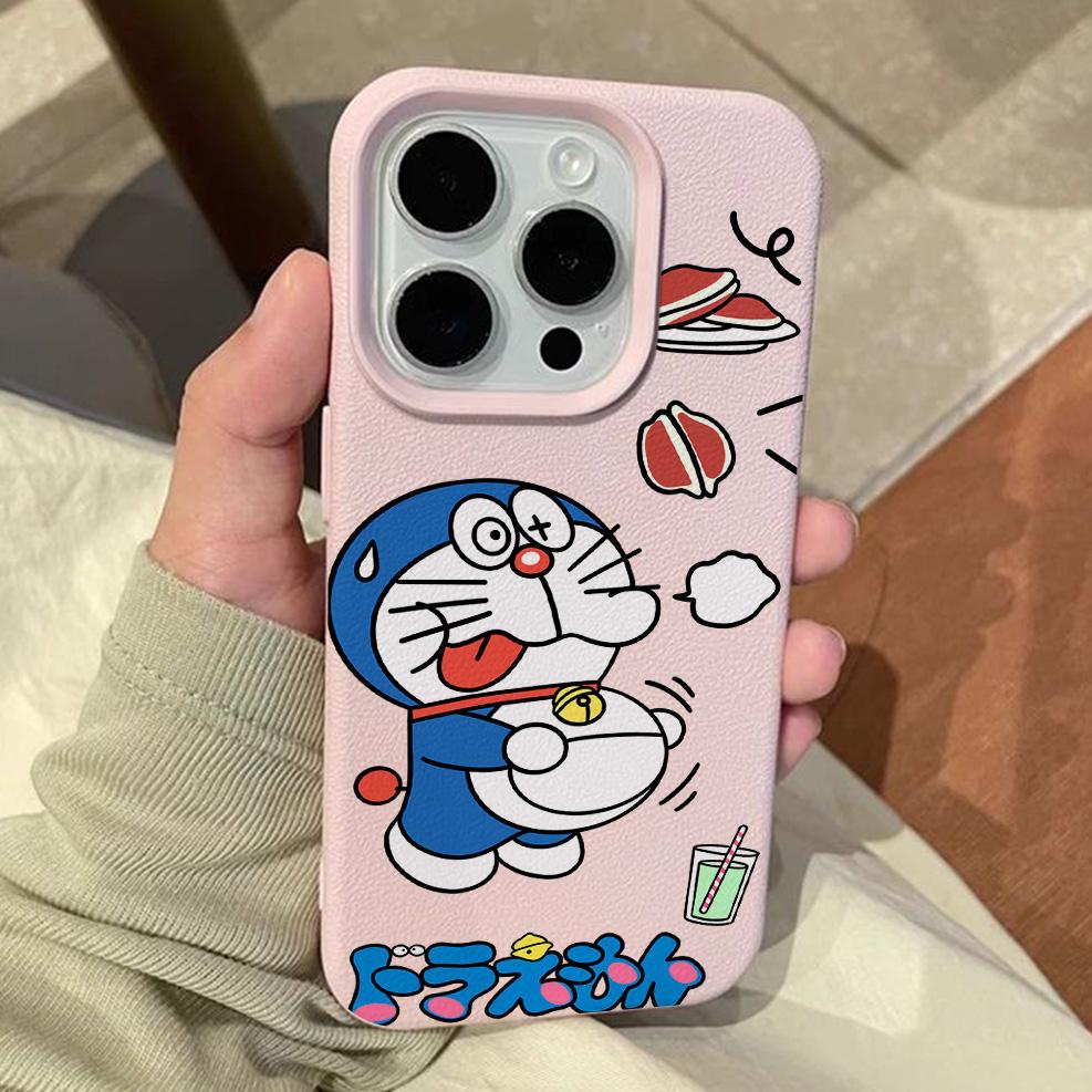 Cartoon D-Doraemons Lichee Leather Pattern Phone Case For Samsung S26 S25 S24 S23 S22 S21 S20 S10 Plus FE Ultra 4G 5G Shockproof