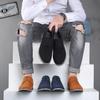 Herren Klassische Retro Brogue Schuhe Schnürschuhe Wildleder Herren Freizeit Business Schuhe Herren Leichte Bequeme Fahr-Flats