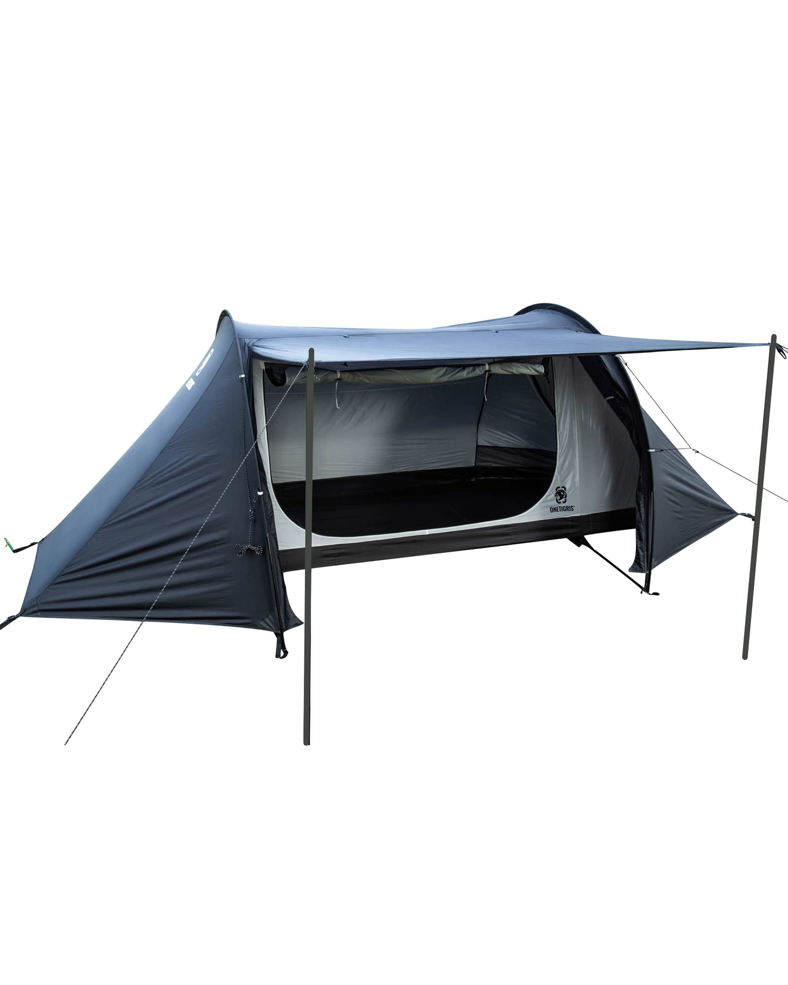 

OneTigris COMETA Tunnel Person Camping Easy UV PU Water Pressure Resistance Внутренняя палатка в комплекте, 1-2 палатки, установка, легкая, защита, чёрный