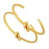European & American Style Knotted Titanium Steel Bangle - Adjustable, Thick & Thin Design, Non-Fading