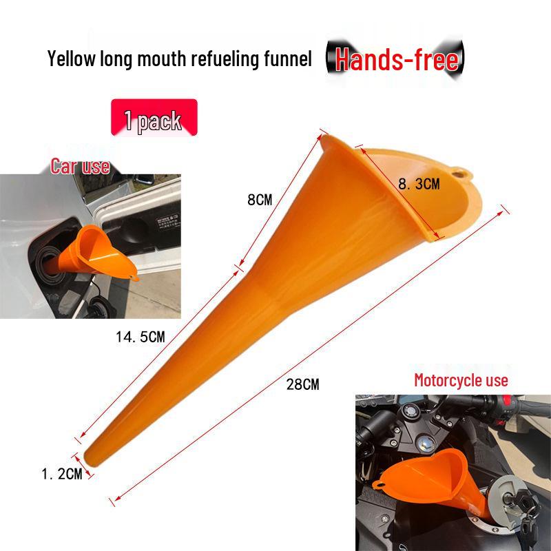 Hands-Free Extended Funnel for Oil, Gasoline, and Motorcycle Additives