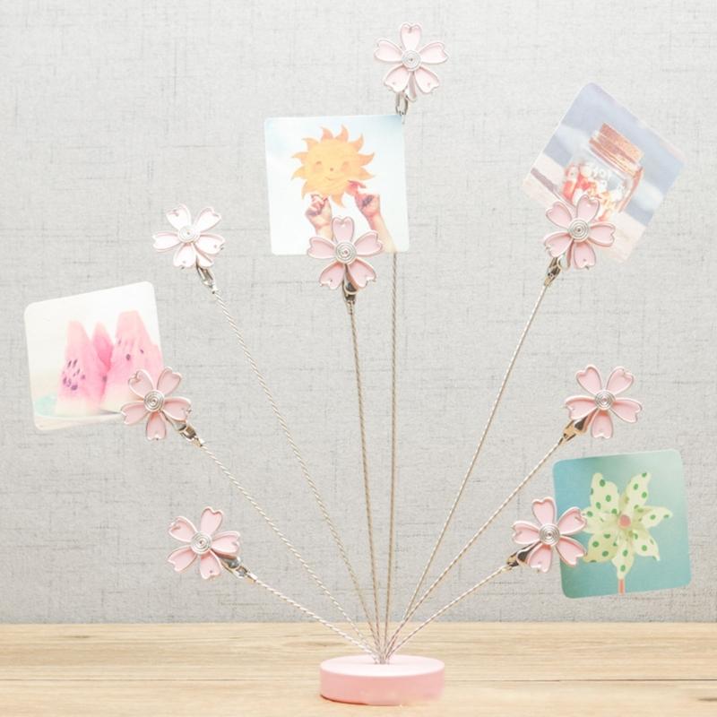 Photo Tree Holder Flower Shape Metal Card Clip Holder Desk Photo Display Stand Note Memos Organiser For Wedding Birthday