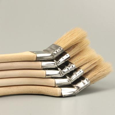 Long Handle Elbow Marine Paint Brush Solid Wood Handle Mixed Pig Mane Hair Elbow Paint Brush Wall Painting Cleaning Tool