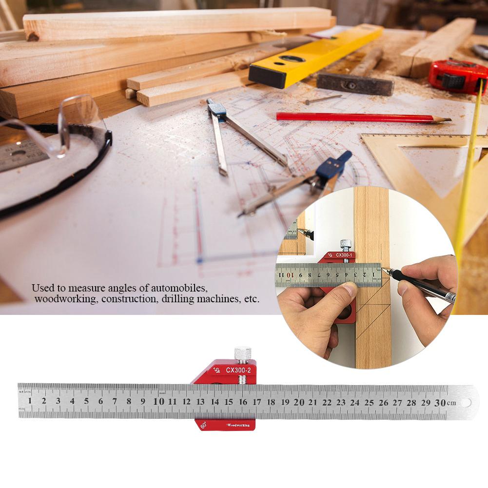 CX3002 Woodworking Scribing Ruler High Precision Angle Measure Carpenter Marking Tool