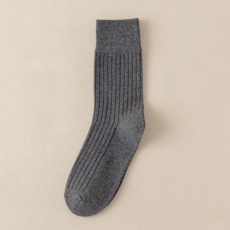 Female Spring and Autumn Tide Retro Pure Color All Go Together To Smoke In The Tube Cotton Socks