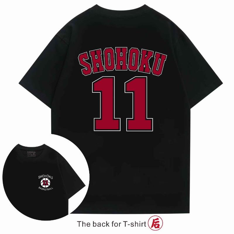 2025 Summer Cotton Slam Dunk T-shirt Japanese Anime Harajuku Sports Short Sleeve Top Printed Streetwear Men and Women Couples