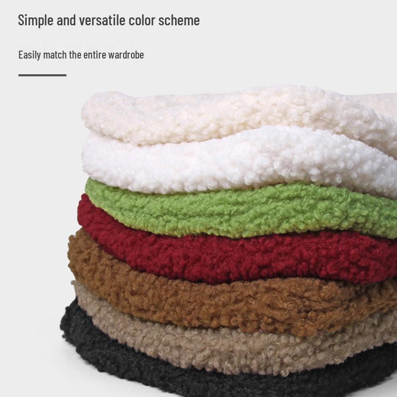 Women's Red Plush Lambskin Lei Feng Hat - Windproof, Warm, and Ear-Protecting Winter Accessory