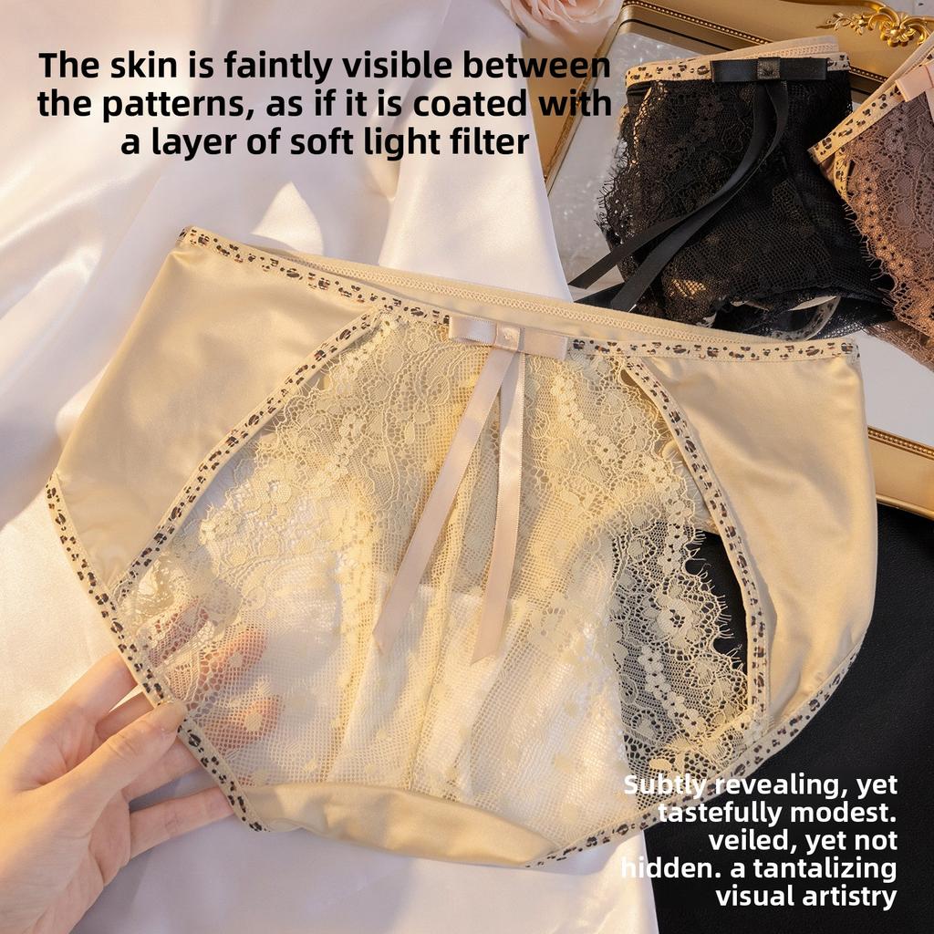 Girl Spring Summer New Fashion Lace Bow Pure Color Triangle Briefs