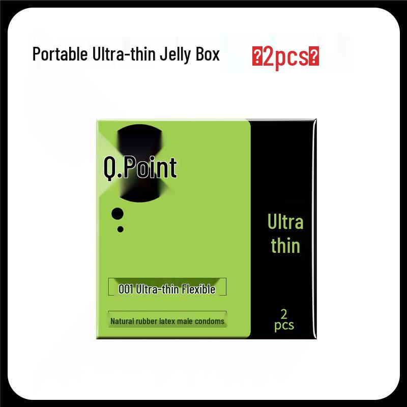 Q-point Hyaluronic Acid 001 Large Particle Delay Condoms - Long-lasting Contraceptives for Adults