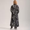 Women's Zebra Print Satin Pajama Set - Summer Robe & Long Pants, 3-Piece