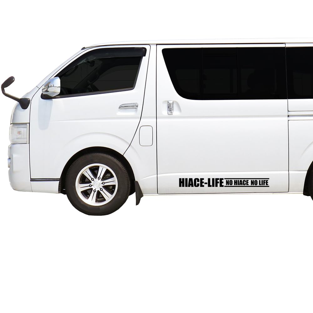 KAIMIRU STORE Cutting Transfer Car 200 for Toyota Hiace Sticker, Letter, Decal, Outdoor/Camping, (k-412 Black)