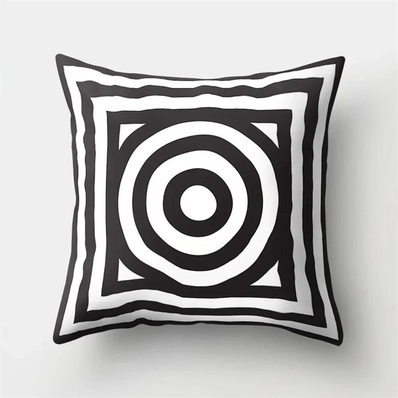 Simple Black and White Geometric Art Pillowcase Car Ornaments Office Living Room Home Pillowcase