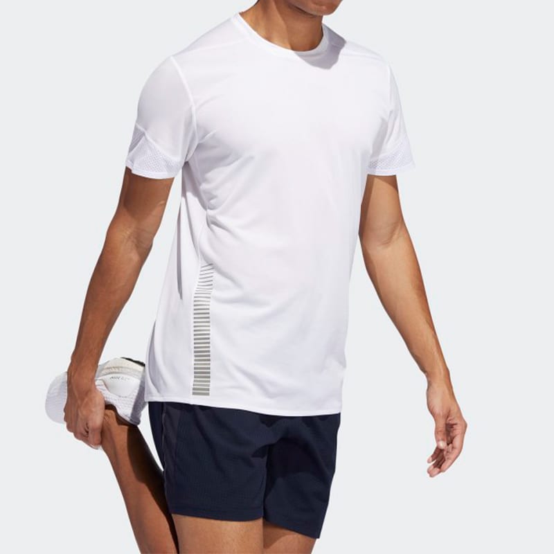 adidas T Shirts Men's White Crew Neck Moderate Straight Fit EI6325