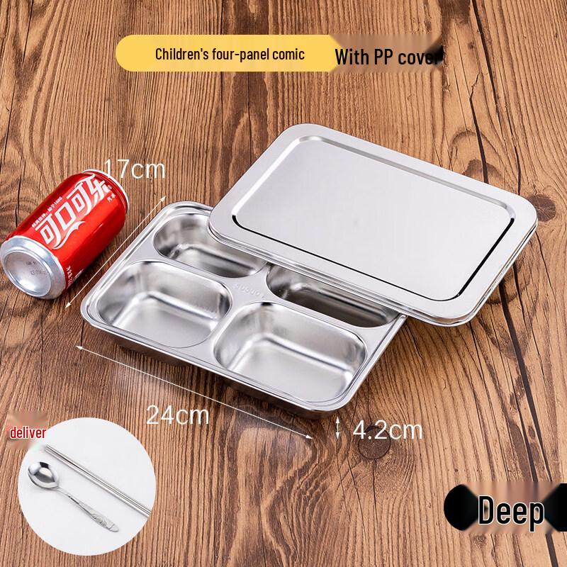 DM 304 Stainless Steel Divided Lunch Plate
