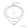 European and American New Clothing Accessories, Simple, Fashionable and Compact Peach Heart Double-layer Oval Bead Collarbone Chain Women's Necklace