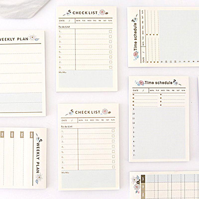 60 Sheets/set Stationery Notepad Notebook Diar Planner Schedule Memo Pad