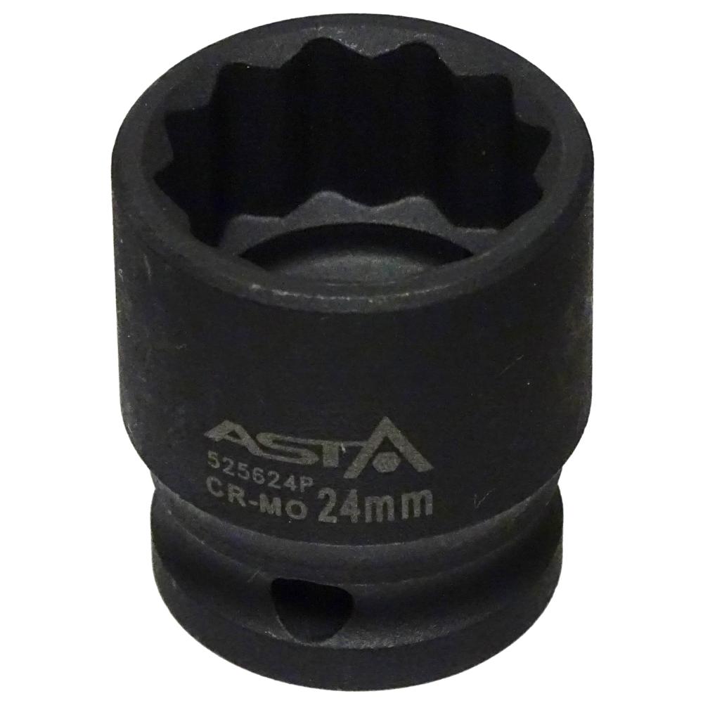 Impact socket 19mm 12-point 1/2' socket wrench CR-Mo, Asta