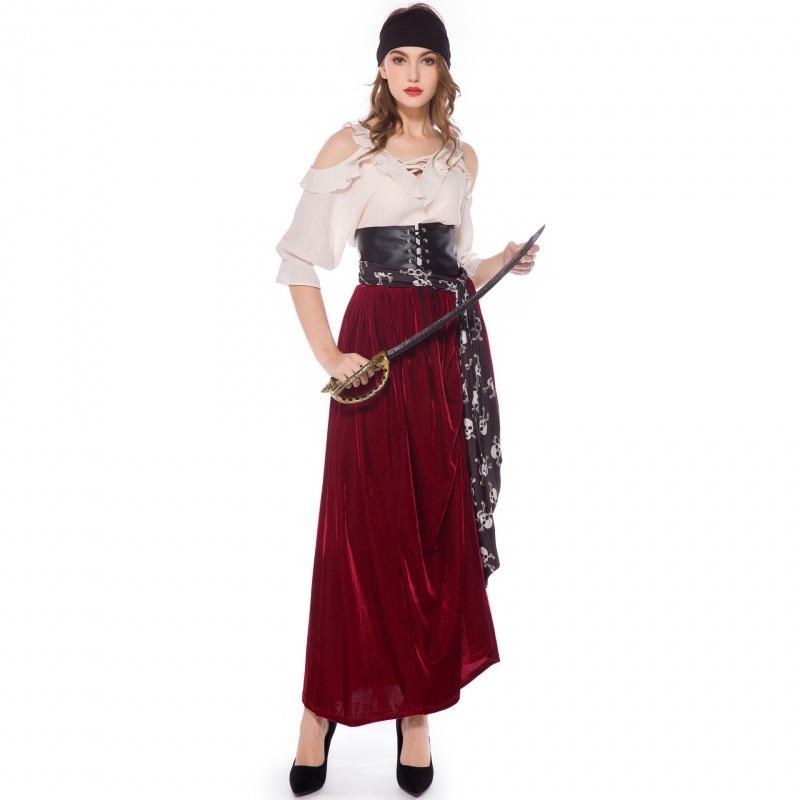 Charming Women's Pirate Queen Dress M-xl Great For Anime Cosplay And Themed Parties