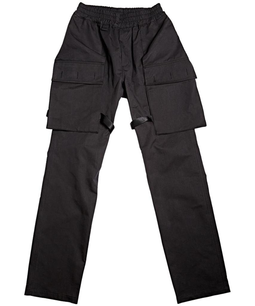 ZHOUERO Black Bandage Cotton Trousers