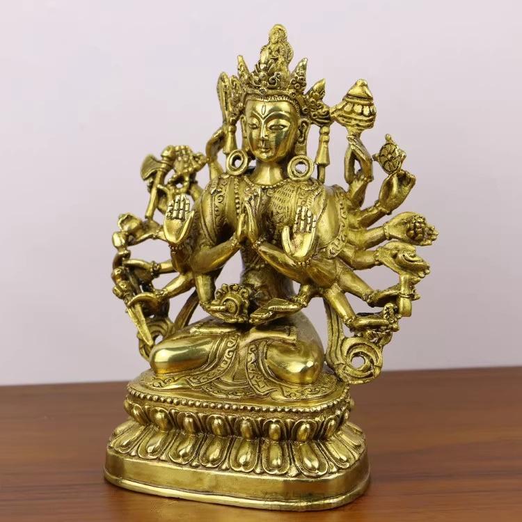 Feng Shui Kupfer Bodhisattva Buddha Statue Dekoration Tibetisch Tantra Nepalesische Buddha Statue