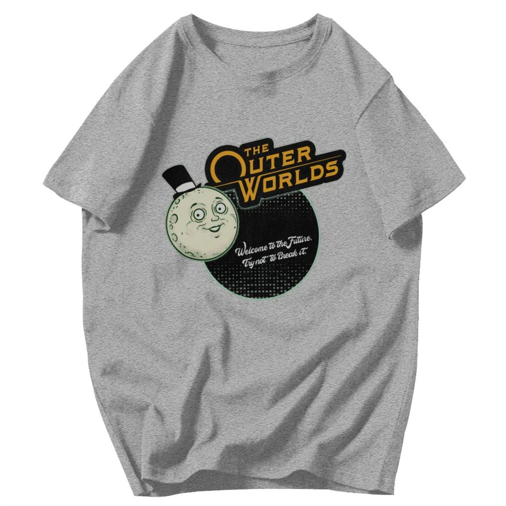 Men T Shirt The Outer Worlds 2 Game Fun Unique Y2K Graphic Tees Unisex Tops T Shirts