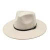 Metal Belt Buckle Accessories Vintage Top Hat Men'S And Women'S Outdoor Hemming Jazz Hat Wool Felt Hat