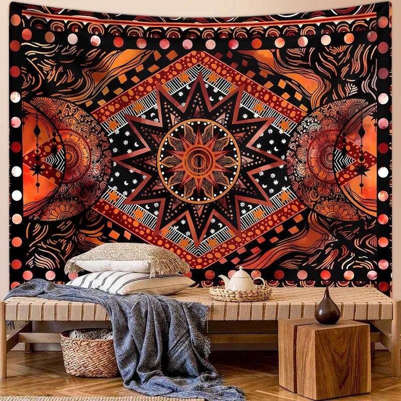 VIKAMA Retro SunMoon Tapestry Hippie Wall Art Psychedelic Aesthetic Home Decor Suitable For Bedrooms Living Rooms Dorm Rooms