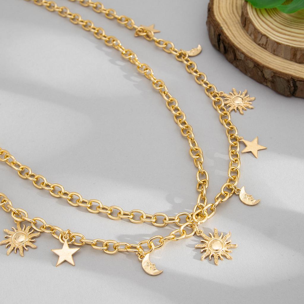 Beach Holiday Star Sun Pendant Waist Chain Sexy Simple Metal Double Layer Body Chain Fashion Retro Travel Women's Jewellery