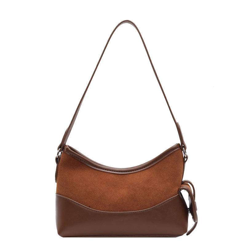 

Autumn and winter matte retro small bag, new women s bag, popular messenger bag, shoulder underarm bucket bag. коричневый