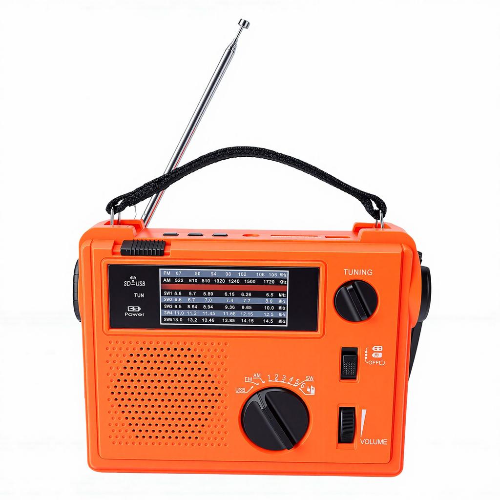 Emergency Weather Radio 2000mAh 7 Band AM FM SW Built in Speaker Portable Hand Crank Radio with Flashlight Phone Charger