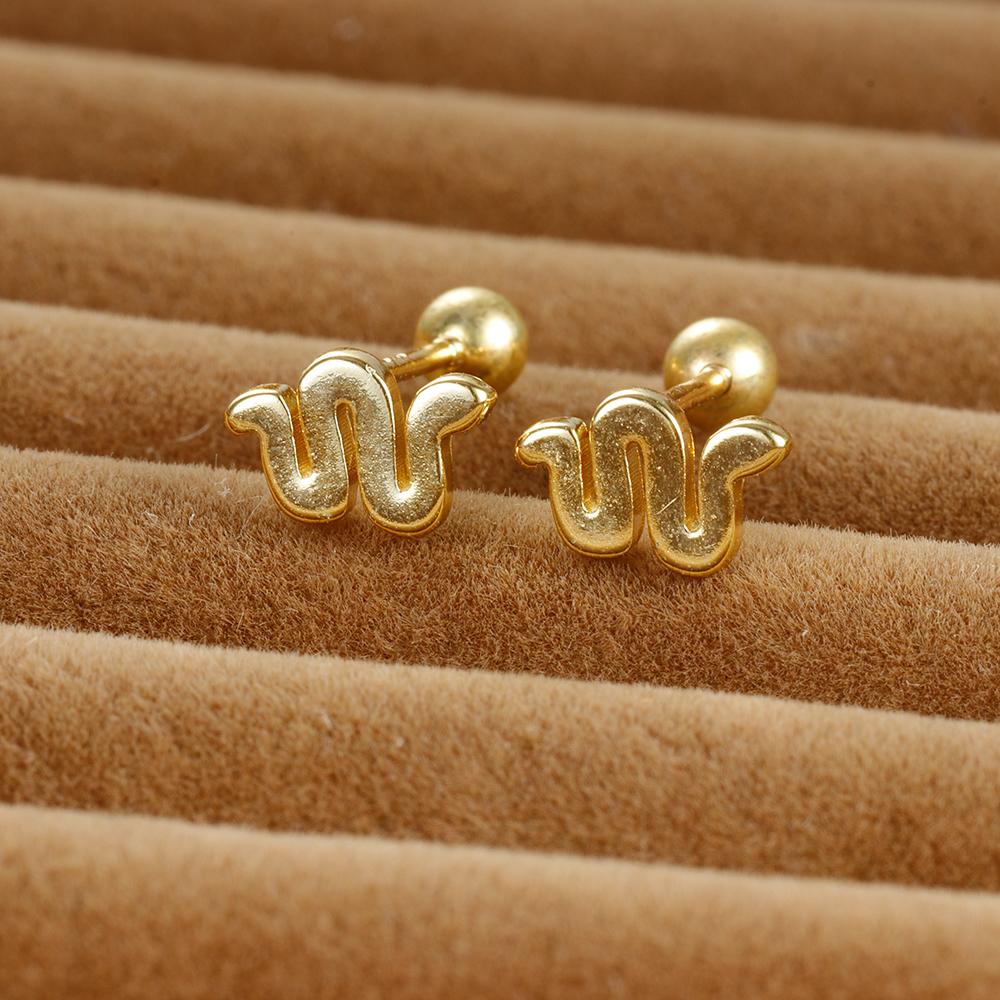 Vintage Gold Color Stainless Steel Butterfly Earrings for Women Zircon Cartilage Piercing Stud Earring Jewelry aretes de mujer