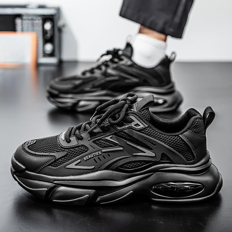 Spring Men's Shoes Breathable Mesh Youth Sports Shoes Casual Thick-soled All-match Daddy Trendy Shoes